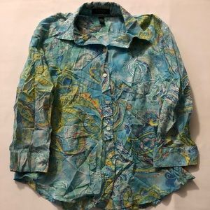 Women Lauren Ralph Lauren Petite Size PL Blue And Yellow Color Top - 0850